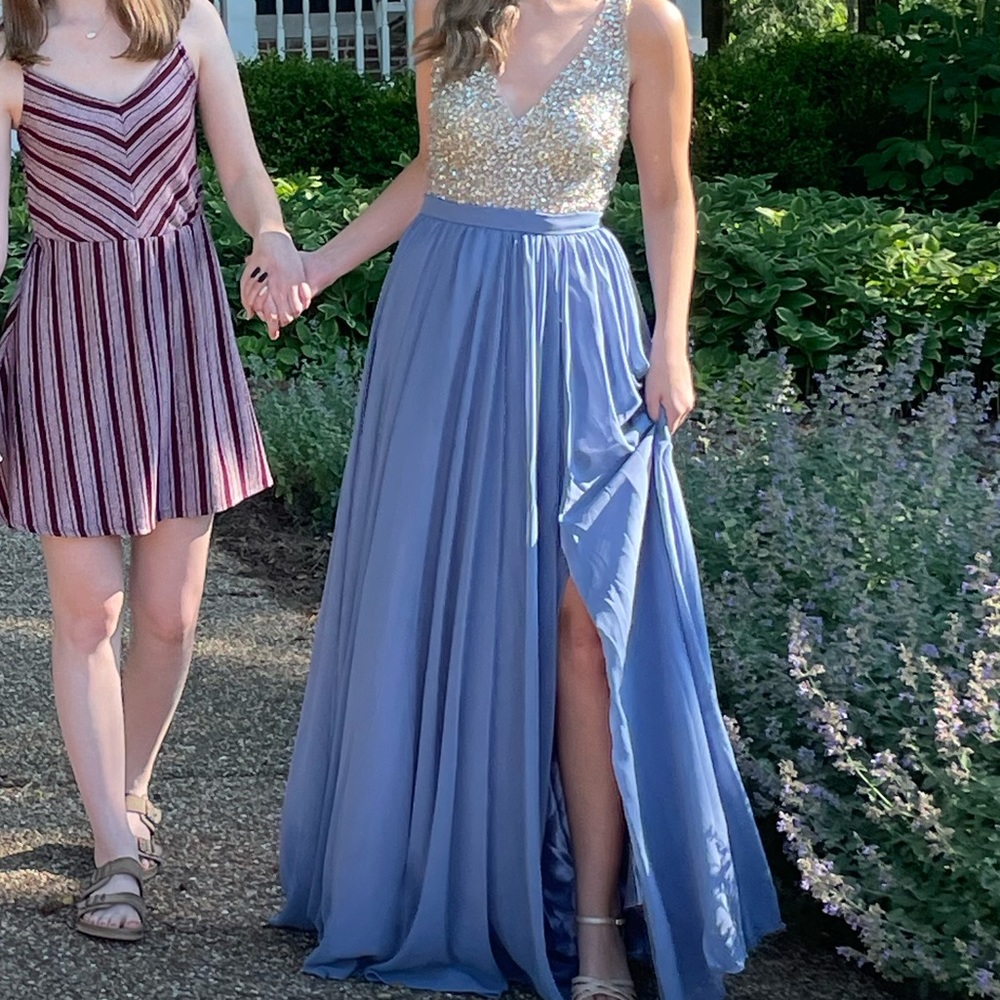 prom dress with a slit on one side